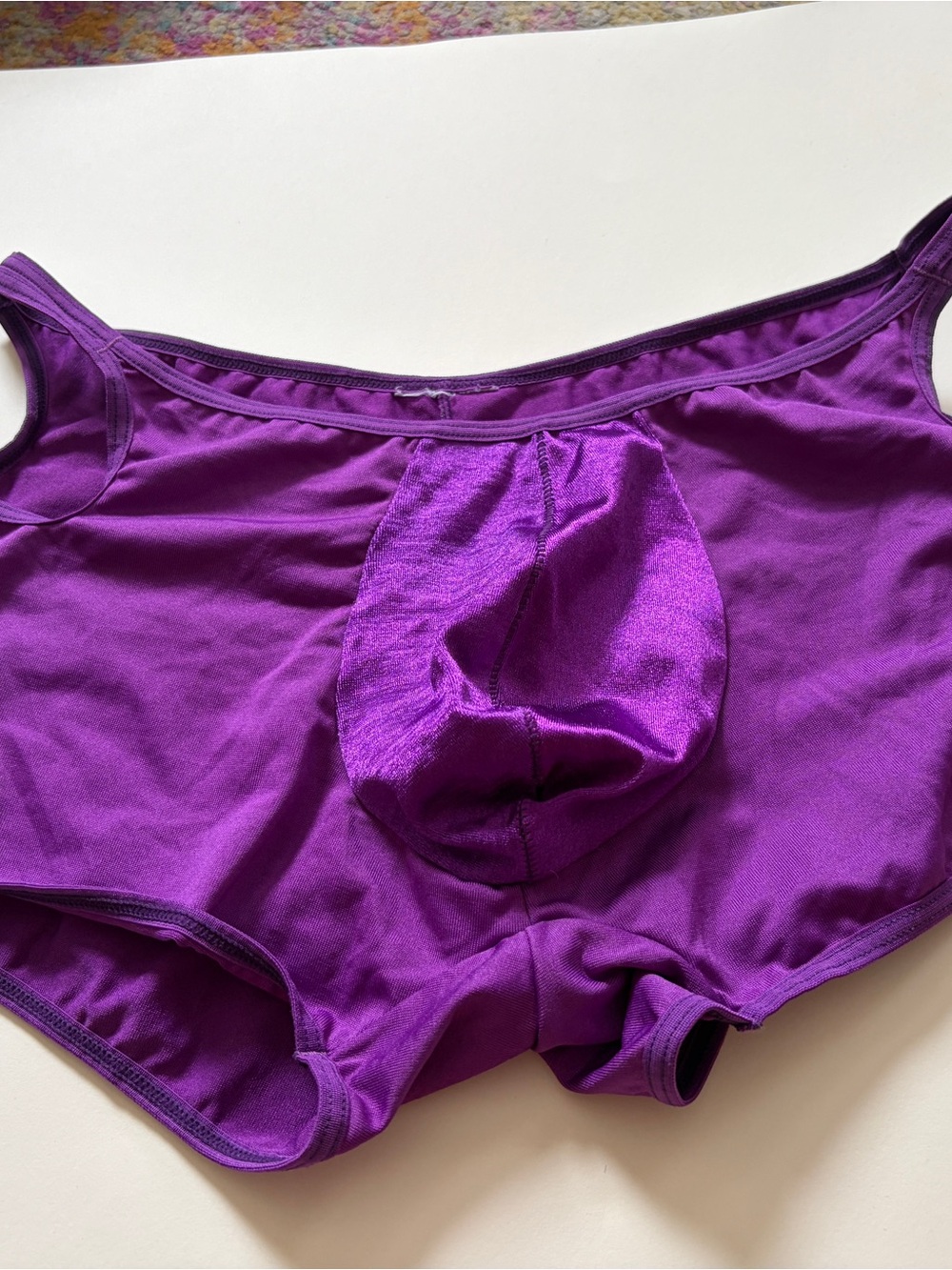 Men's Purple Boxer Briefs with Supportive Pouch